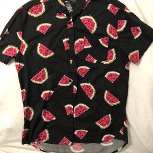 Mens Watermelon Collared Shirt Size Medium